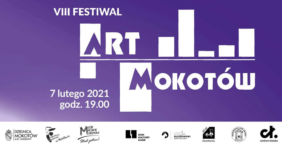 Graficzny baner promujący festiwal Art Mokotów 2021