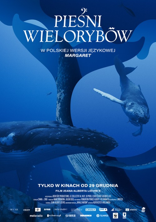 Oficjalny plakat do filmu "„Pieśni Wielorybów”, reż. Jean-Albert Lièvre