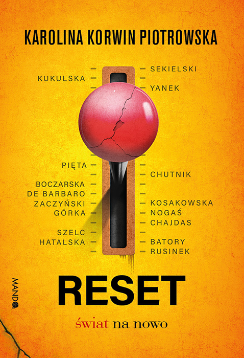 Okładka książki "Reset. Świat na nowo": Na niej ręczny przełącznik mocy.